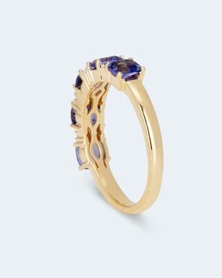 Ring mit Tansanit AAAA und Brillant