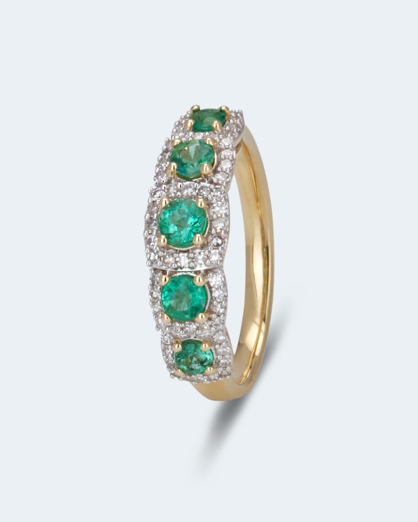 Produktabbildung für Ring mit Smaragd & Diamanten