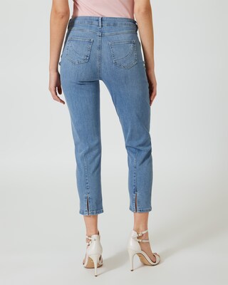 Cropped Jeans mit Schlitzen
