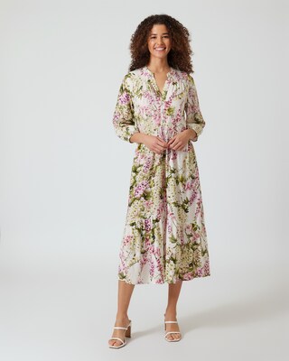 Midi-Kleid mit V-Ausschnitt