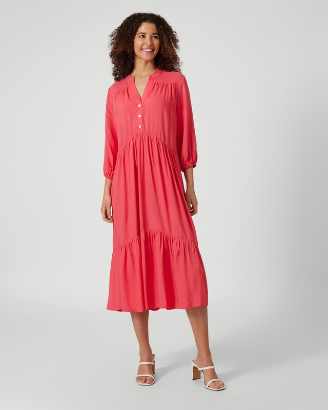 Midi-Kleid mit V-Ausschnitt
