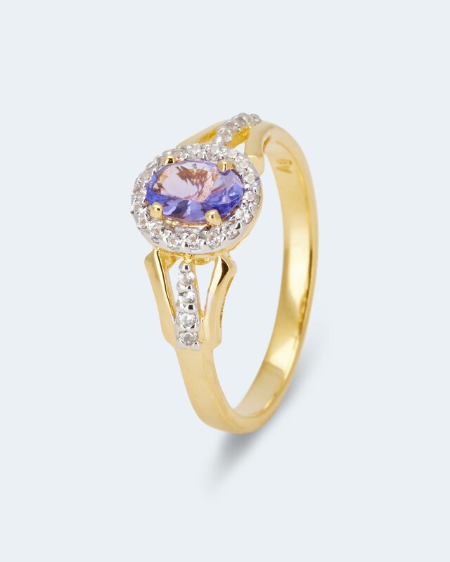 Ring mit Tansanit AAA+ & Zirkonen