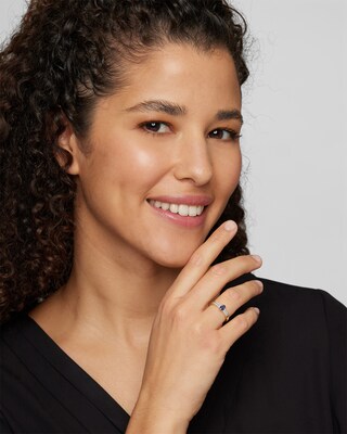 Ring mit Ceylon Saphir und Diamant
