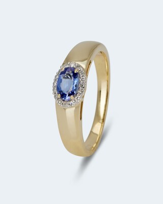 Ring mit Tansanit AAAA+ & Diamanten