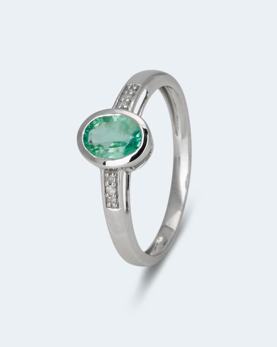 Produktabbildung für Ring mit Smaragd & Diamanten