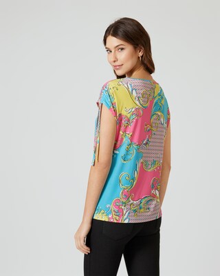 Shirt mit Druck & Raffung