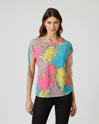 Shirt mit Druck & Raffung