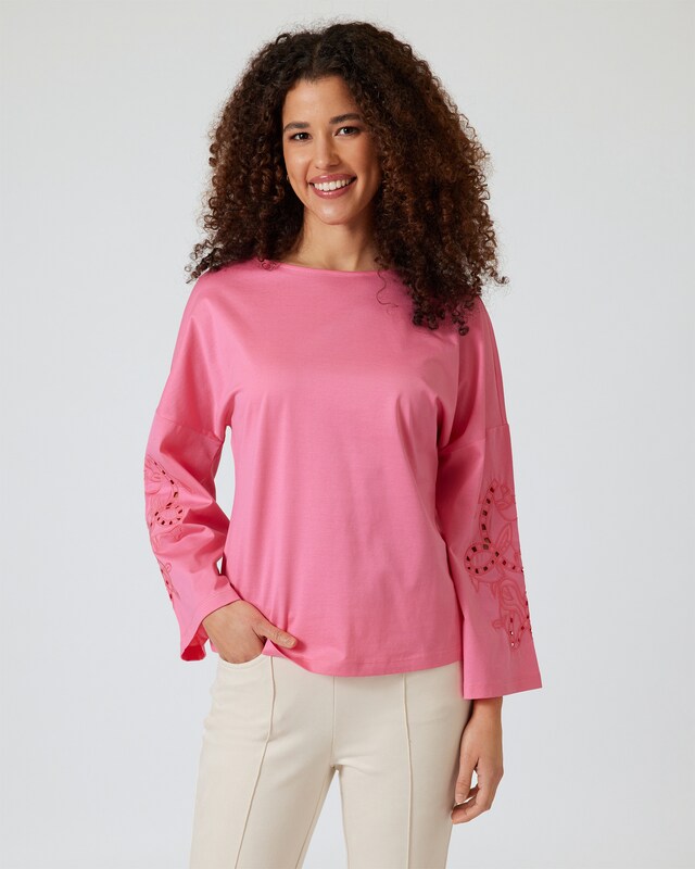 Shirt mit Lochstickerei