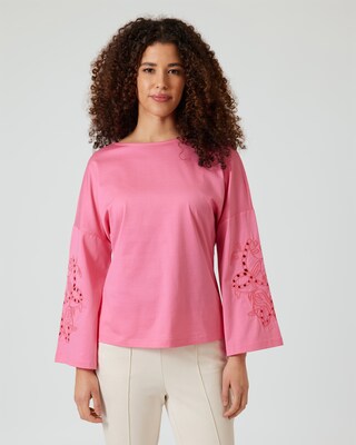 Shirt mit Lochstickerei