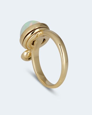 Ring mit Kristallopal und Paraibaturmalin