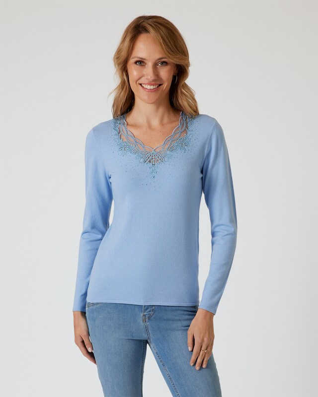 Glow Pullover mit Stickerei