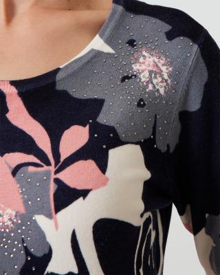 Pullover mit abstraktem Blumenmotiv