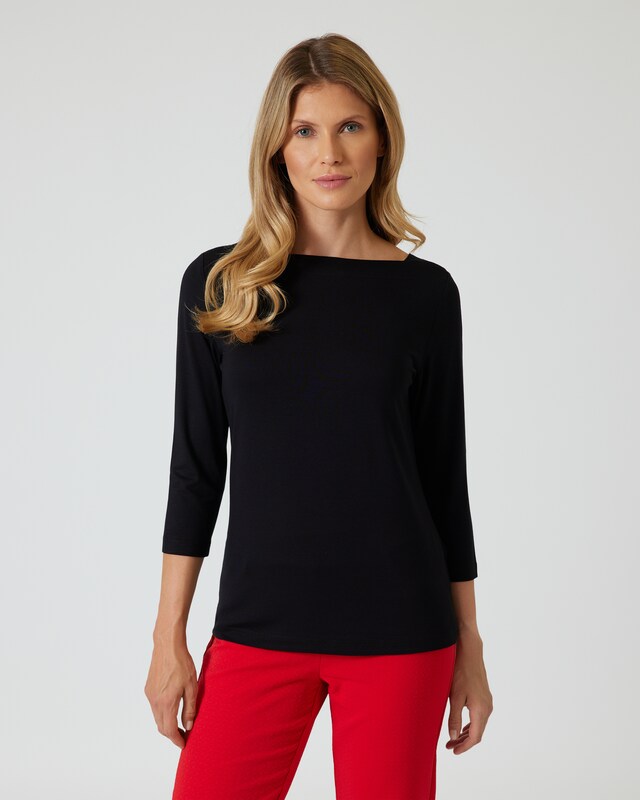 Shirt mit U-Boot-Ausschnitt