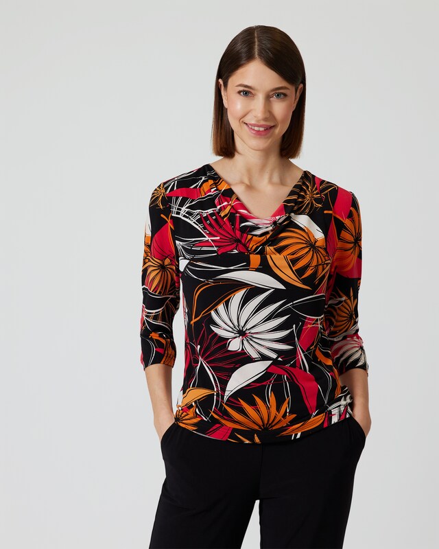 Shirt mit Blätterdruck