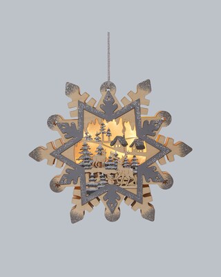 LED-Holzdeko "Schneeflocke"