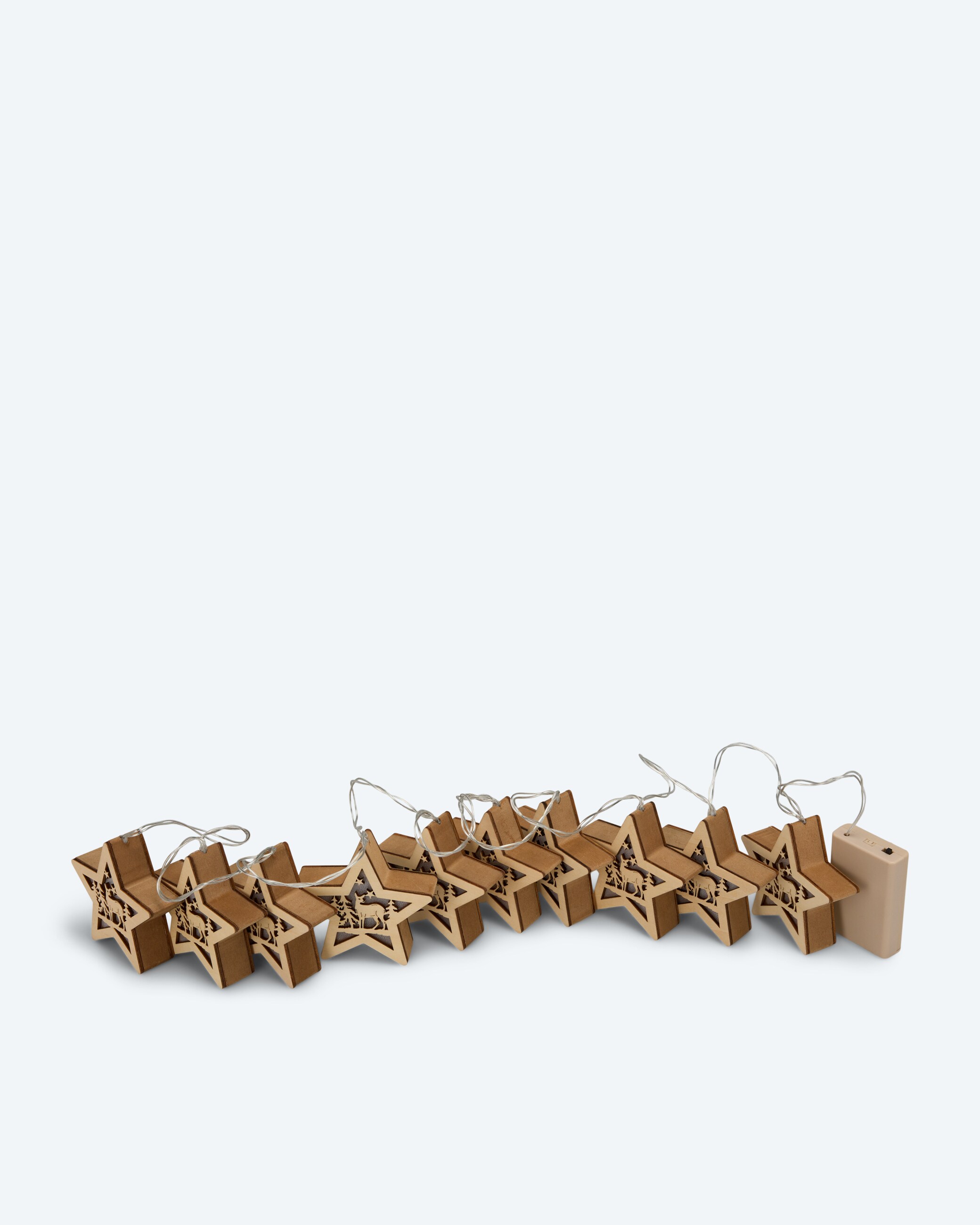 Produktabbildung für Holzlichterkette Sterne