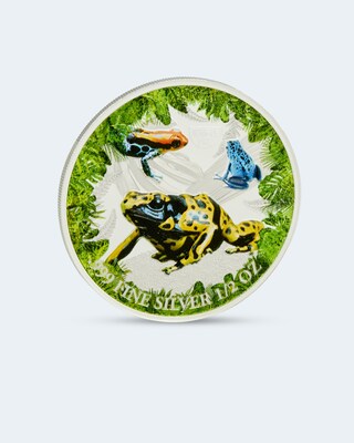 Silbermünze Frosch 2021