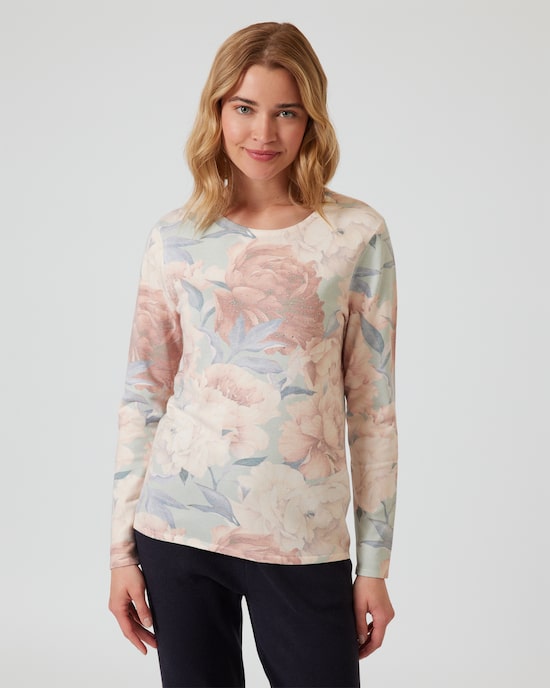 Produktabbildung für Soft Pullover "Blumen-Herbsttraum"