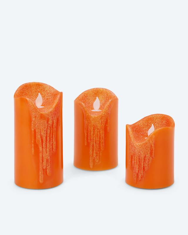 Halloween LED-Kerzen 3tlg.