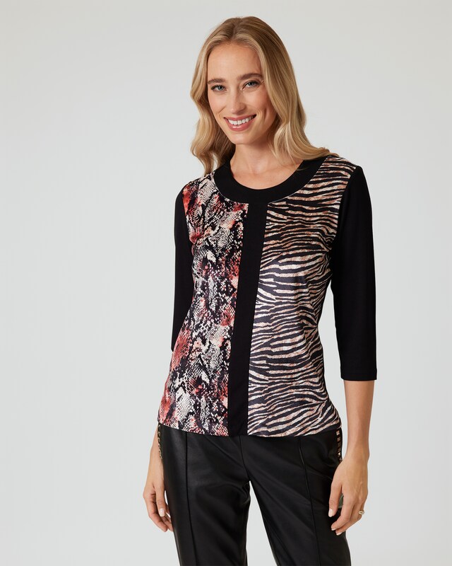Shirt mit Samteinsatz