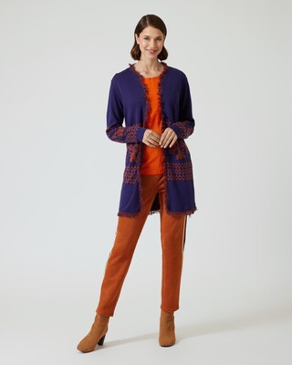 Strickjacke mit Fransenkante
