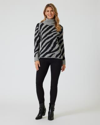 Pullover mit Zebradruck