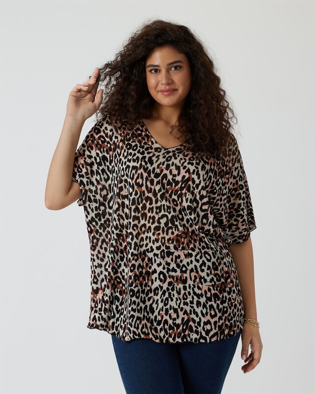 Feinstrickshirt mit Animaldruck