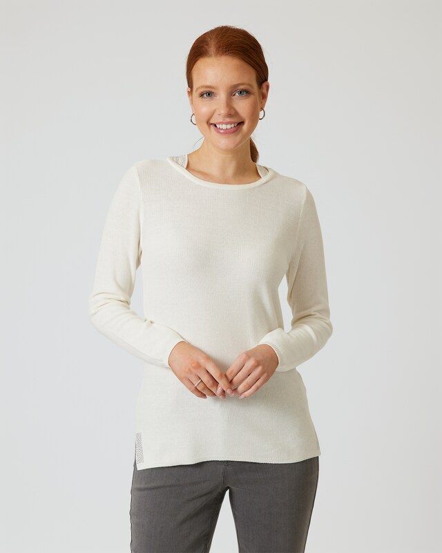 Pullover mit Glanzgarn-Details