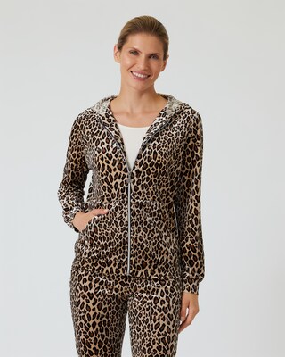 Samtjacke im Leo-Design