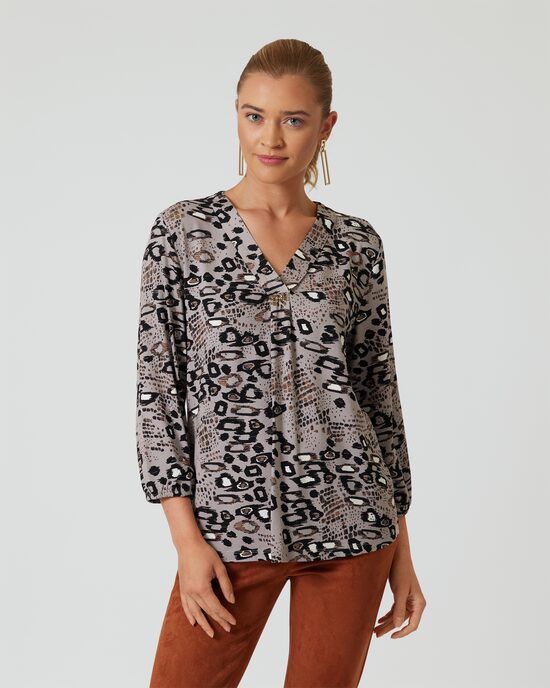 Produktabbildung für Blusen-Shirt mit Animaldruck