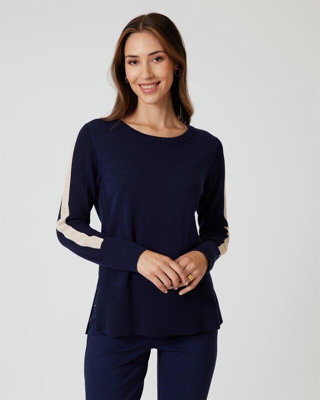 Pullover mit Kontraststreifen