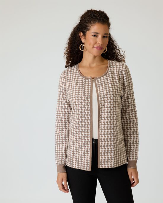 Produktabbildung für Cardigan mit Hahnentritt-Jacquard-Muster