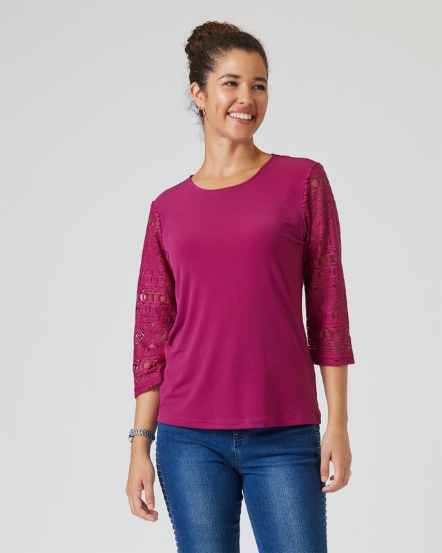 Shirt mit transparenten Ärmeln
