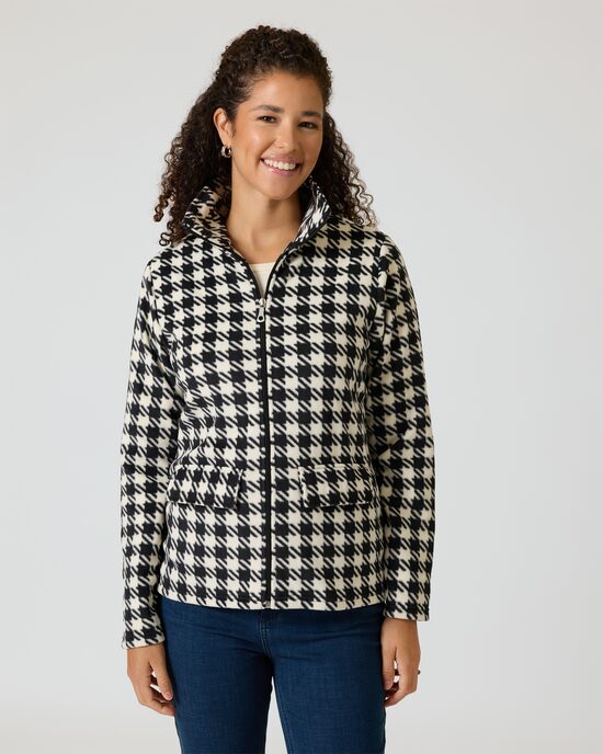 Produktabbildung für Fleece-Cardigan im Karo-Design