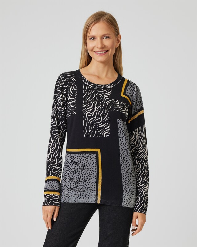 Pullover mit Animal-Patch-Print