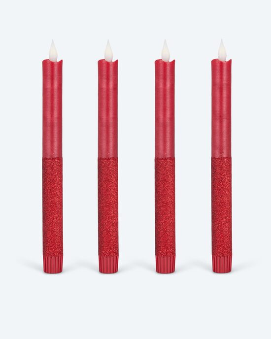 Produktabbildung für LED-Stabkerzen mit Glitzereffekt, 4tlg