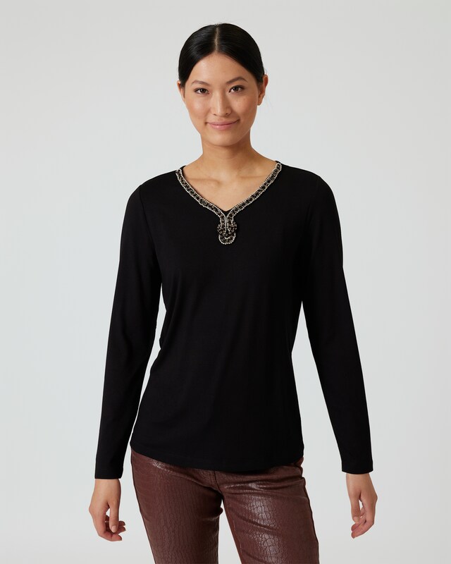 Shirt mit Strass-Applikation