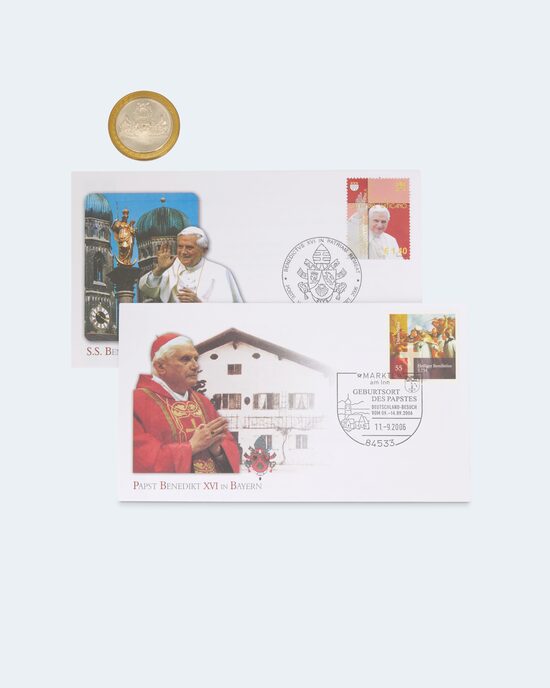 Produktabbildung für Gedenk-Set Papst Benedikt XVI. & J. Paul II.
