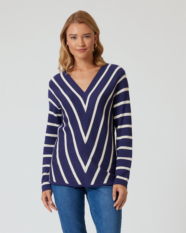 Pullover im Streifendesign