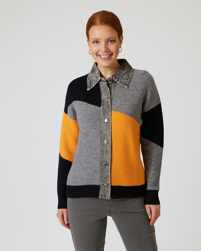 Pullover mit Jeans-Details