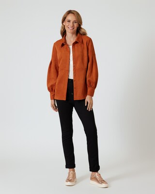 Bluse in Velours-Optik