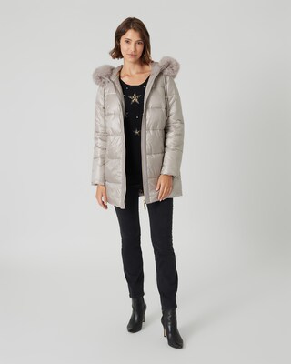 Steppjacke mit Webpelz