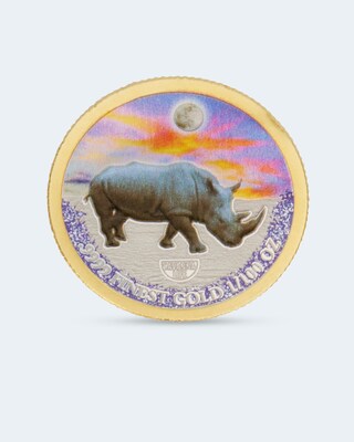 Goldmünze Mysterious Rhodium Nashorn 2023