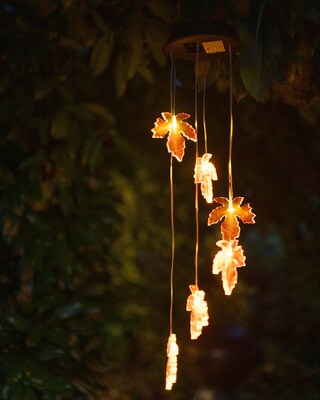 Solar-Windspiel "Herbstblatt" mit USB