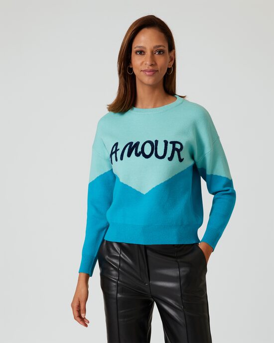 Produktabbildung für Pullover mit Schriftzug