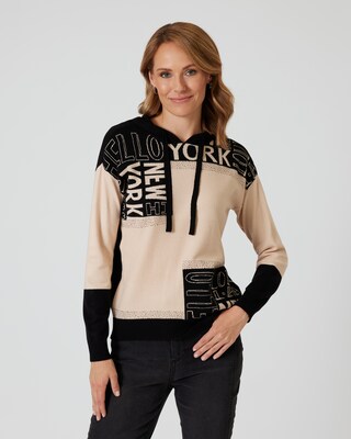 Kapuzenpullover mit Kontrastdruck