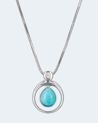 Anhänger/Ring mit Amazonit und Zirkon