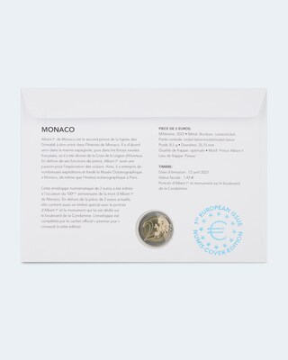 Numisbrief Monaco Fürst Albert I 2022
