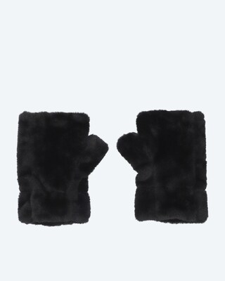 Halbfinger-Handschuhe aus Webpelz