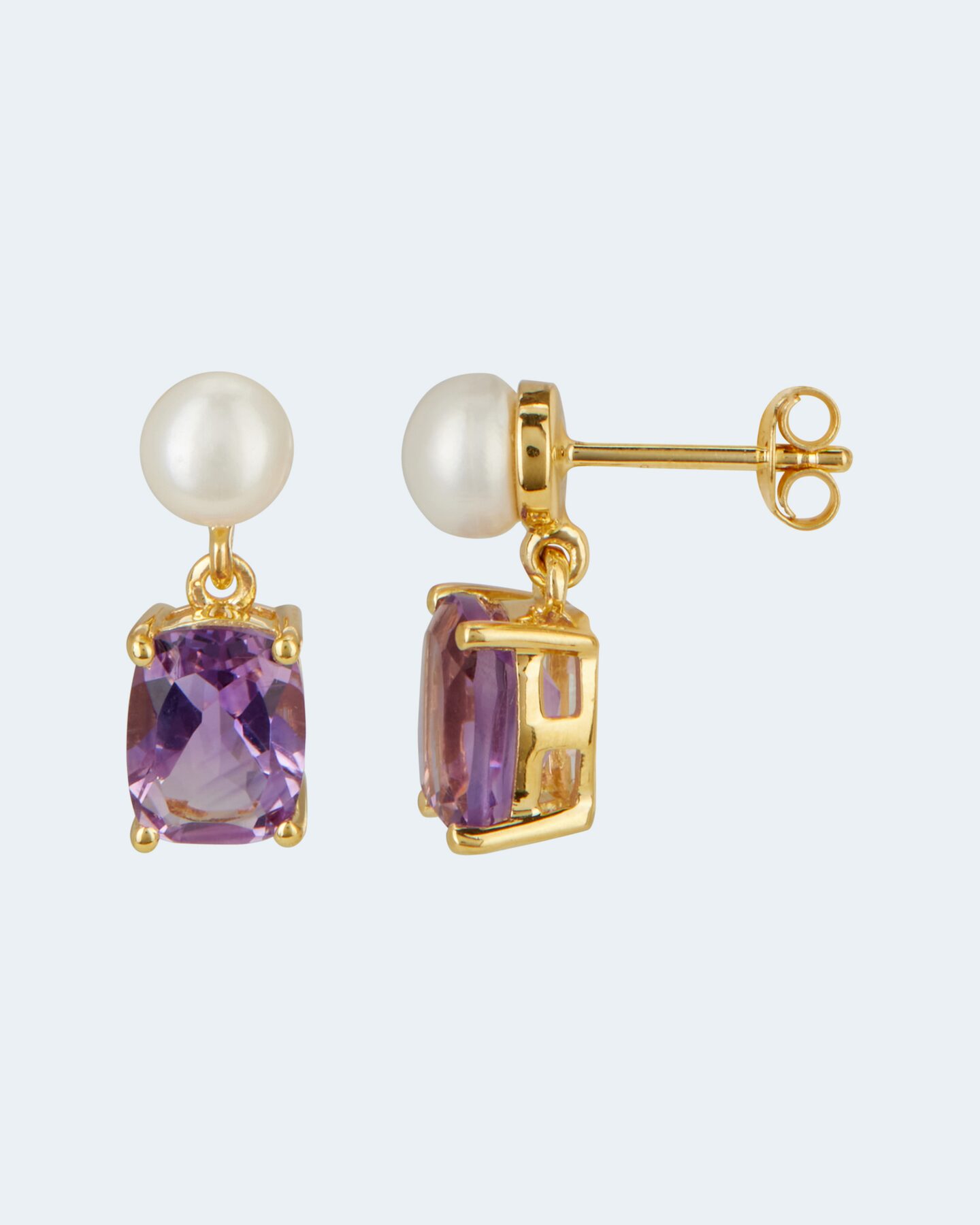 Produktabbildung für Ohrstecker mit Amethyst und SWZ-Perle